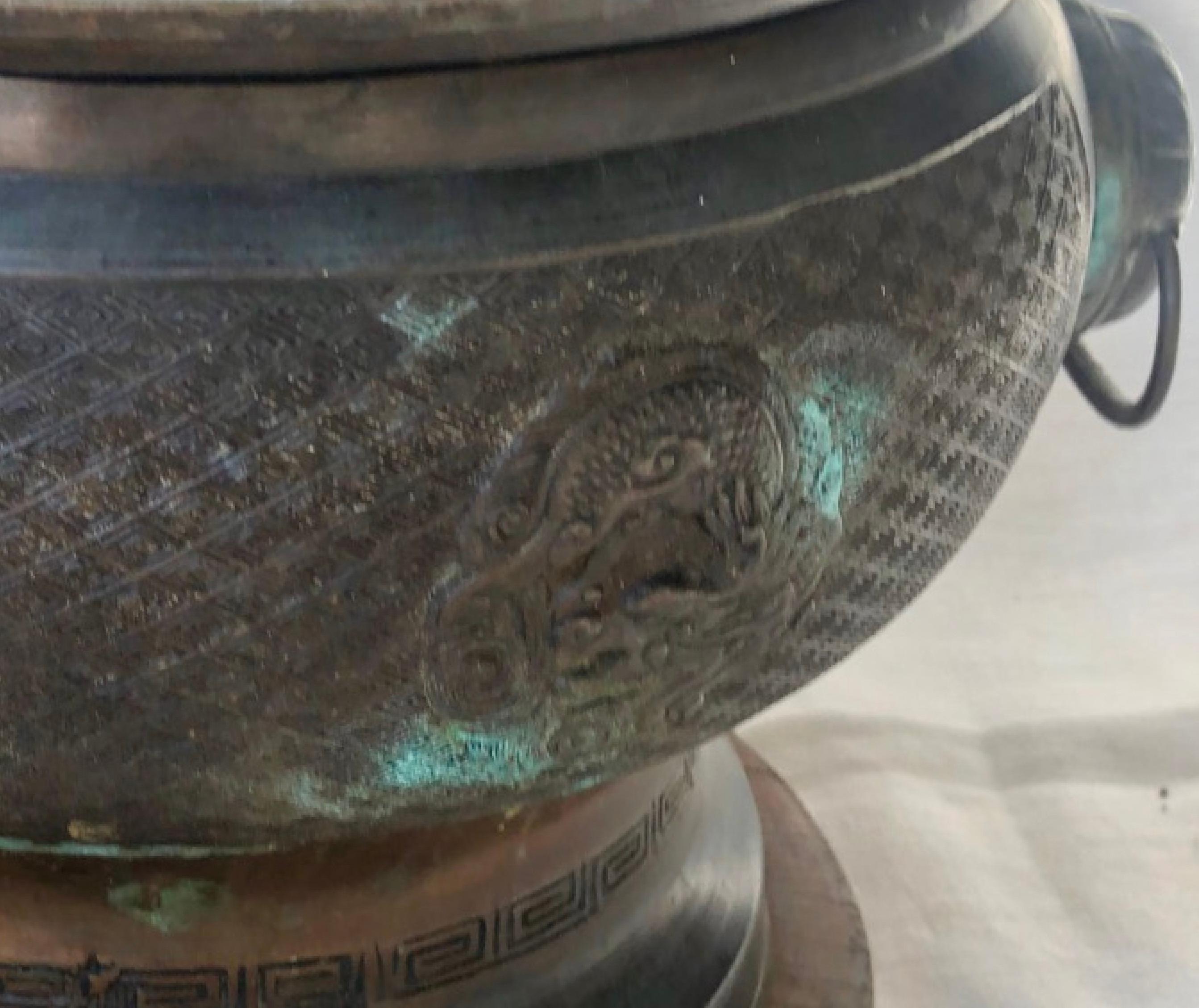 19th Century Chinese Bronze Vessel with Ring Handle