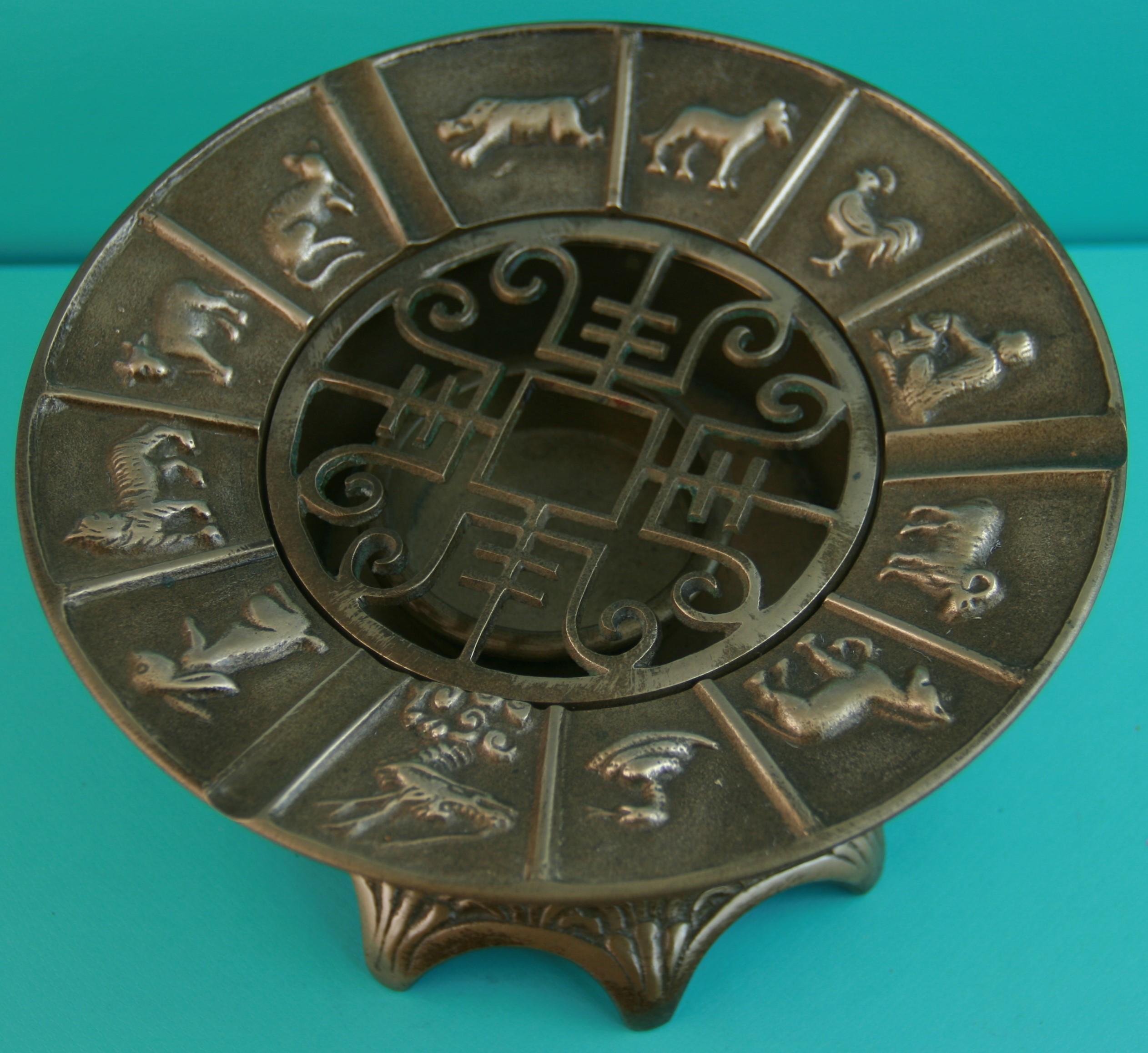 3-956 Chinese hand cast zodiac incense censor
Removable grid cover and incense cup.