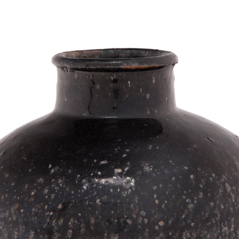 20th Century Chinese Brown Glazed Wine Jar, c. 1900 For Sale