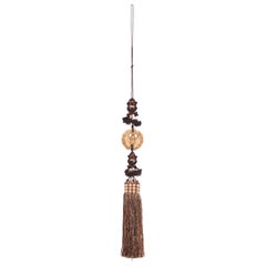 Chinese Brown Silk Tassel with Bat Charm