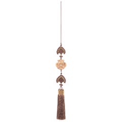 Chinese Brown Silk Tassel with Double Dragon Charm