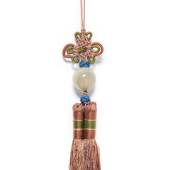 Chinese Brown Silk Tassel with Round Bead