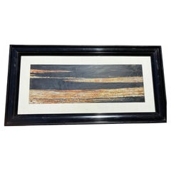 Vintage Chinese  Bubbling Shores Black And White Moon Light Natural Stone Painting