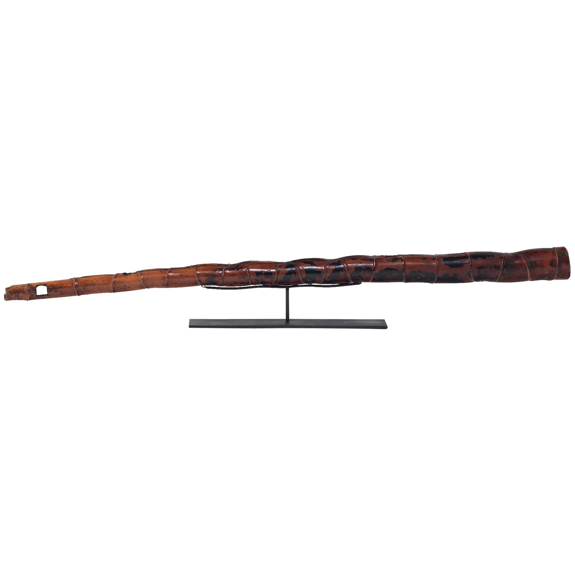 Chinese Buddha Belly Bamboo Pipe, circa 1900 For Sale
