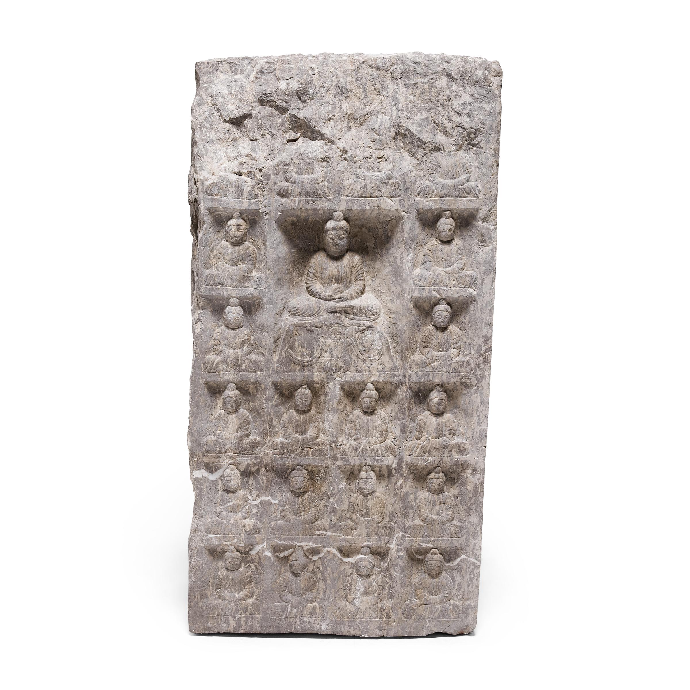 Chinese Buddhist Stone Column, c. 1850 In Good Condition In Chicago, IL