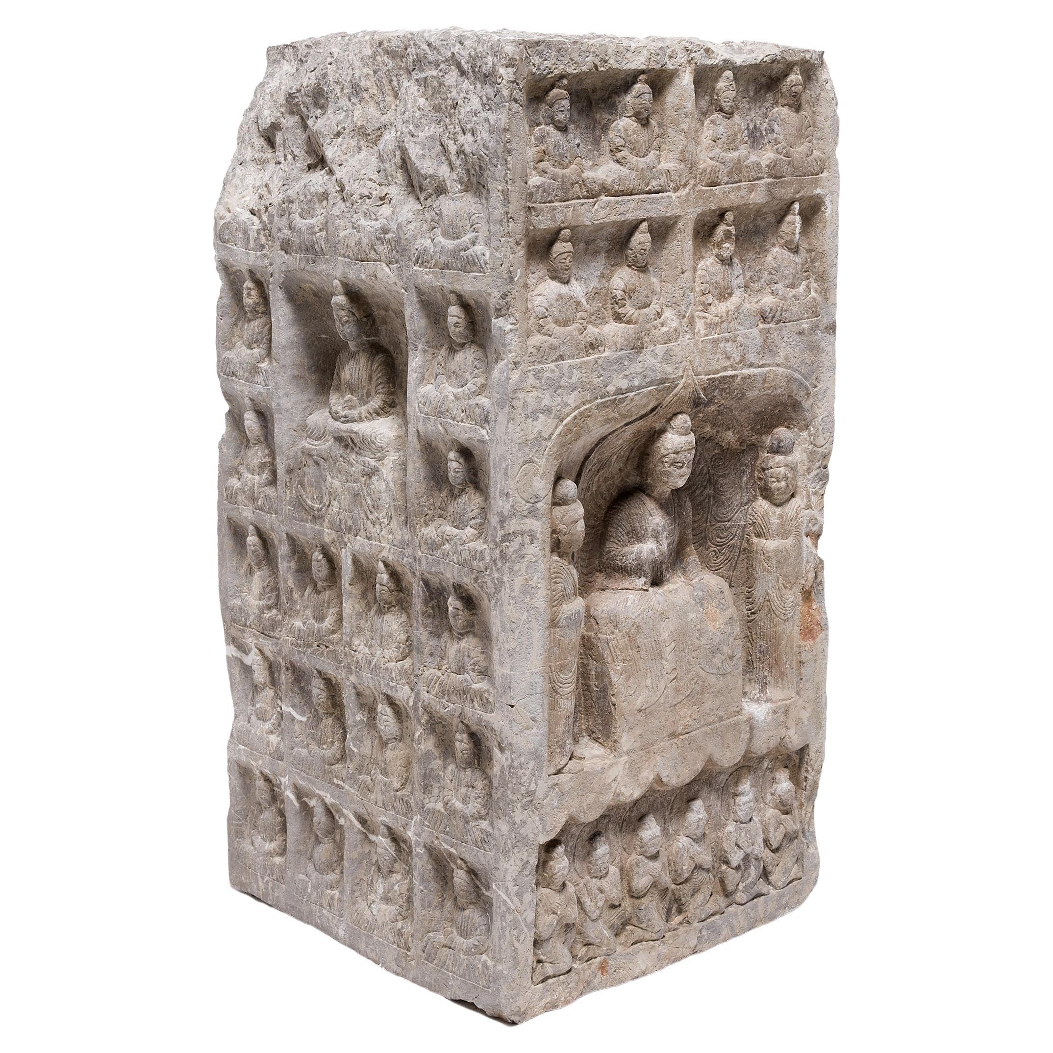 Chinese Buddhist Stone Column, c. 1850
