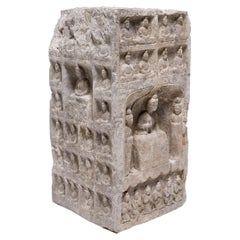 Antique Chinese Buddhist Stone Column, c. 1850