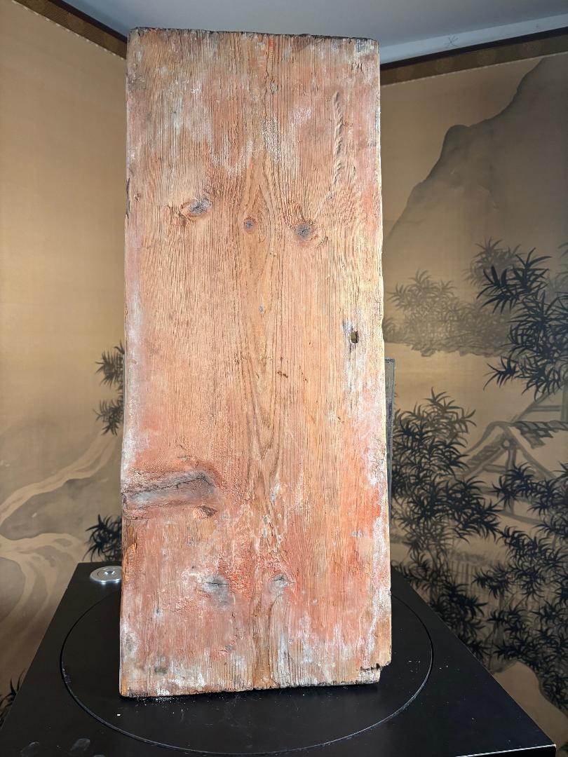 Chinese Buddhist Tang Bodhisattva Hand Painted Old Wood Plaque 6