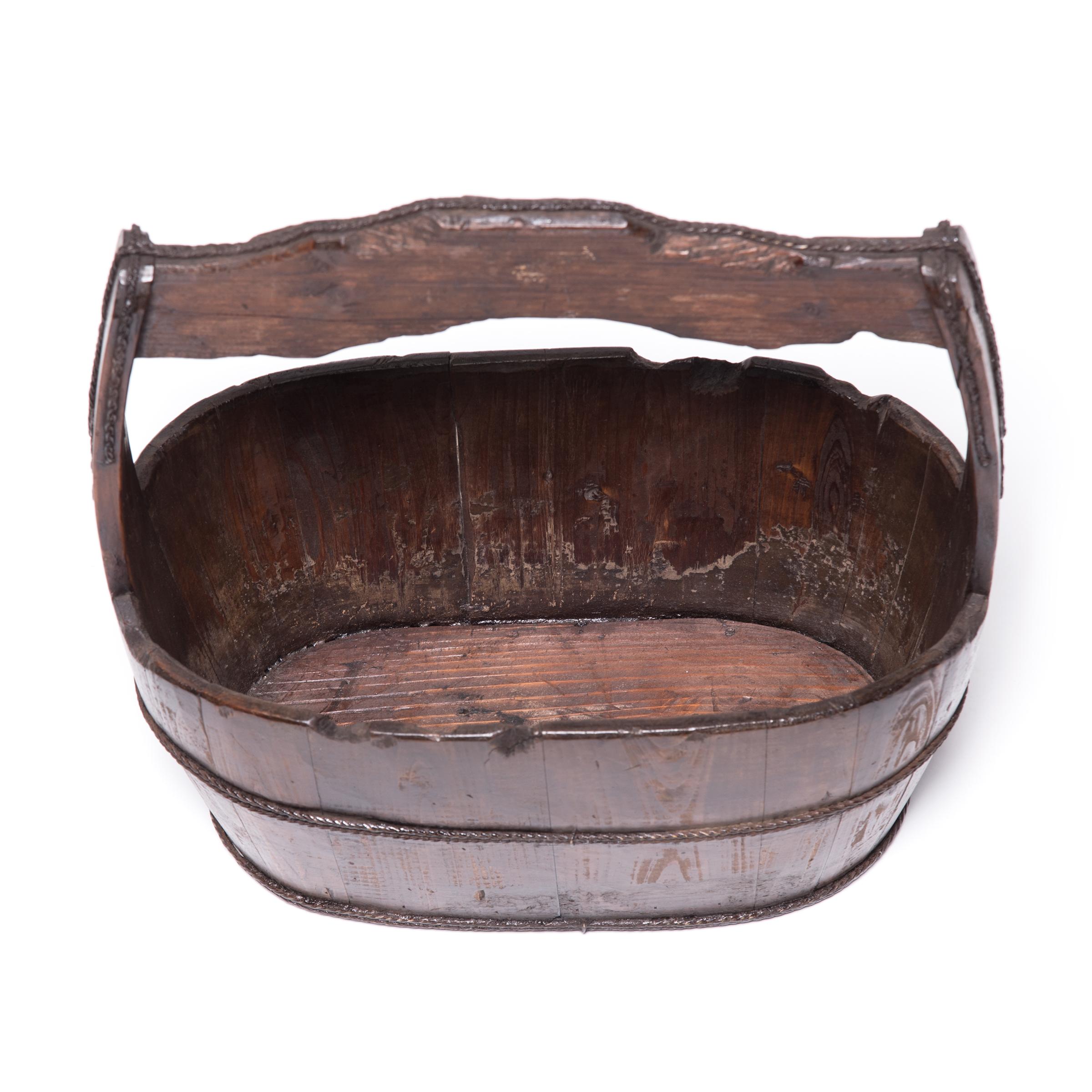 19th Century Chinese Burden Bucket, circa 1850