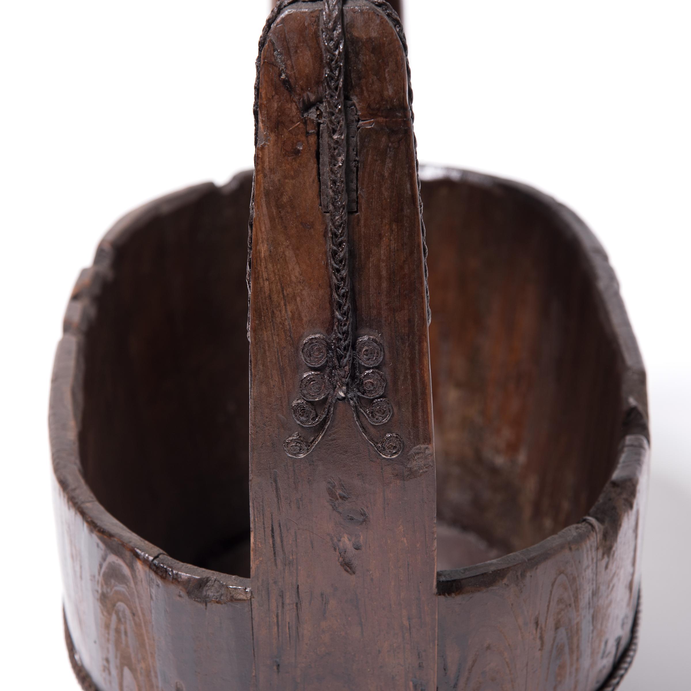Pine Chinese Burden Bucket, circa 1850