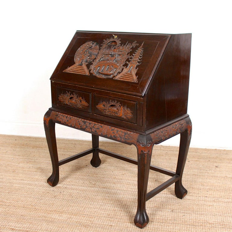 Chinese Bureau Carved Writing Desk at 1stDibs chinese writing desk