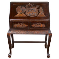 Chinese Bureau Carved Writing Desk