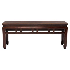 Chinese Burgundy Lacquer Bench, c. 1900