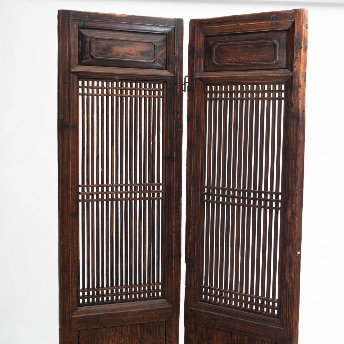 Lacquered Chinese Burgundy Lacquer Room Dividers, Shanxi, circa 1840 For Sale