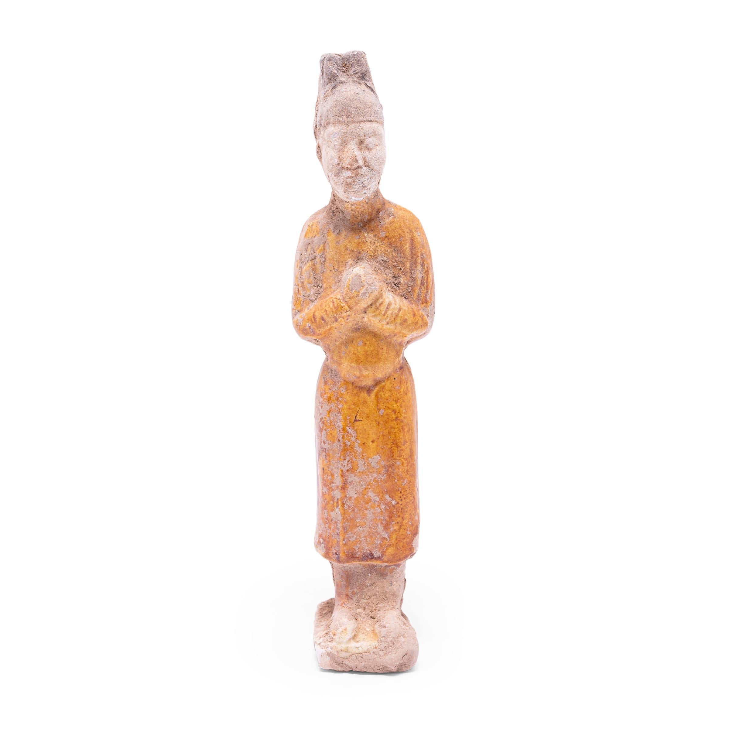 Chinese Yellow Glazed Mingqi Spirit Scholar