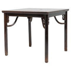 Chinese Burl Top Game Table with Cloud Spandrels, c. 1800