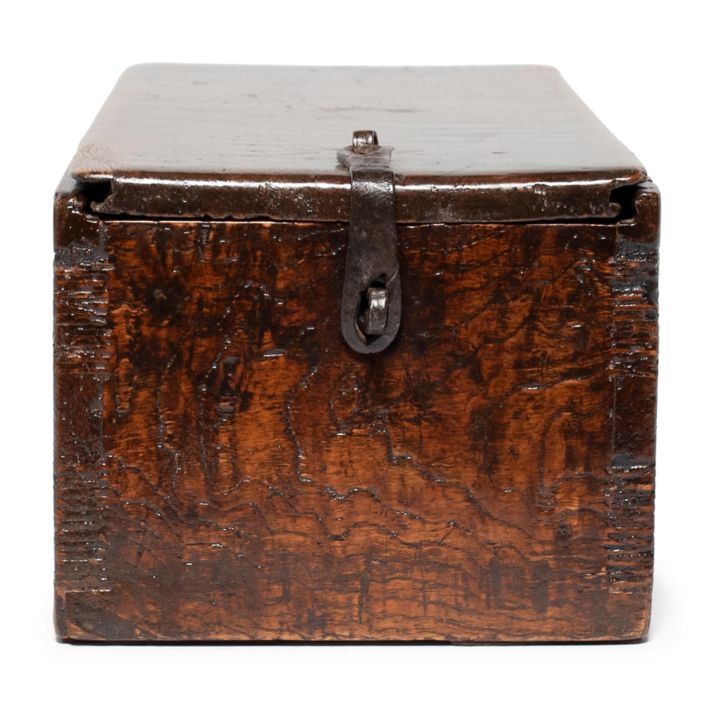 Qing Chinese Burl Wood Document Box, c. 1900