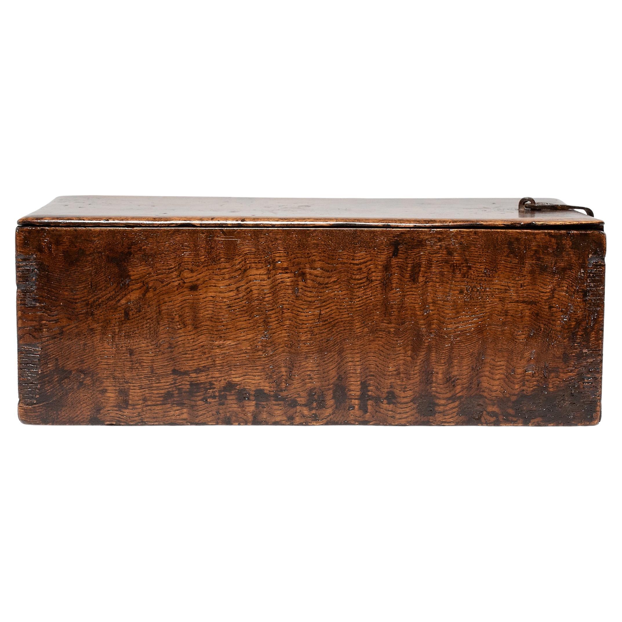 Chinese Burl Wood Document Box, c. 1900