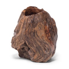 Chinese Burled Brush Pot, circa 1900