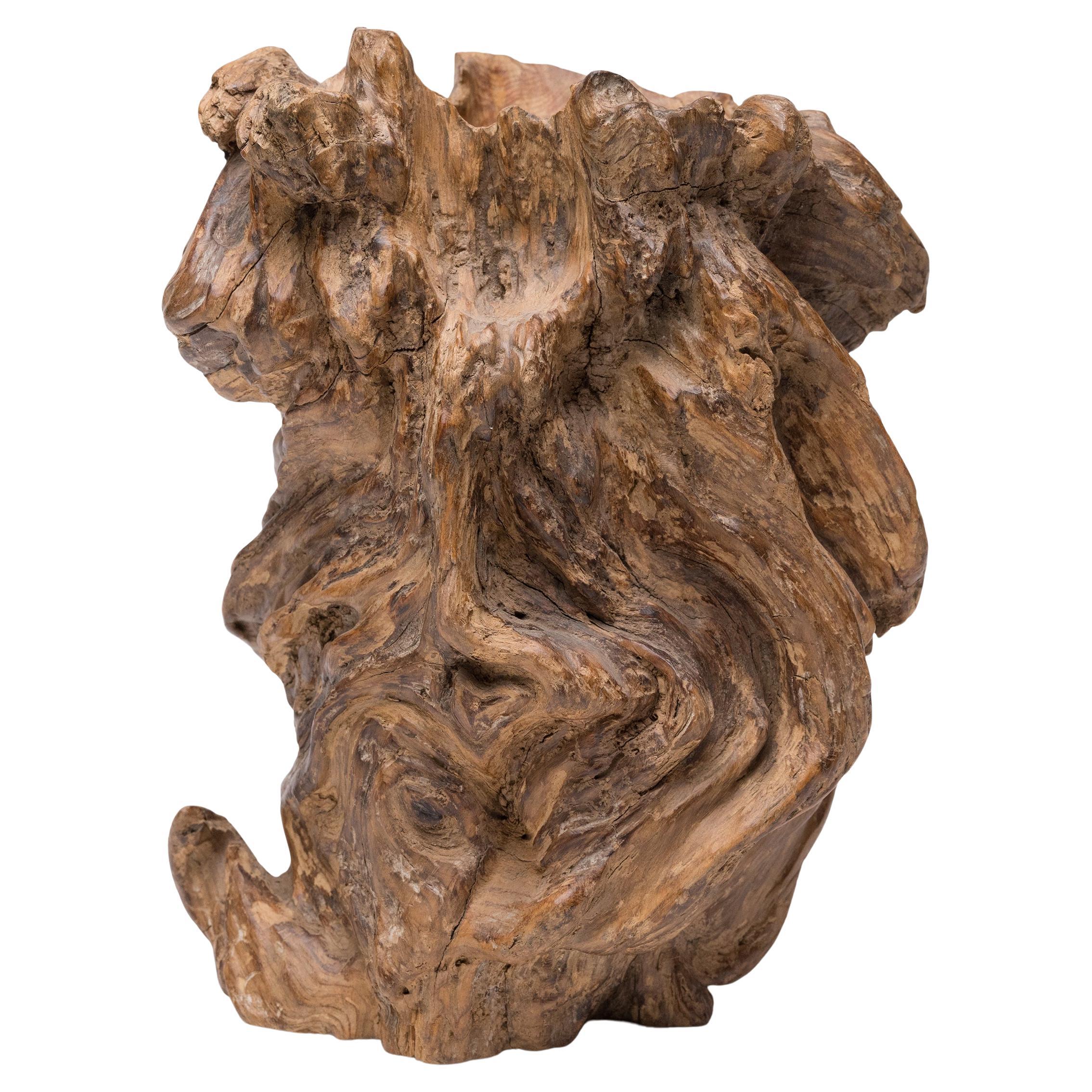 Chinese Burled Brush Pot, c. 1900