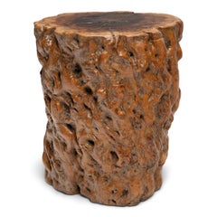 Chinese Burlwood Side Table