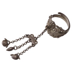 Antique Chinese Butterfly & Gourd Charm Ring, c. 1900