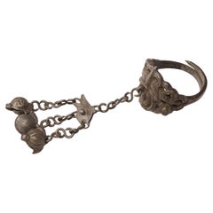 Antique Chinese Butterfly & Gourd Charm Ring, c. 1900