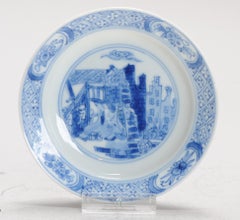 Chinese Ca 1690 Kangxi Porcelain Dish Riot of Rotterdam/Kostermann Blue White