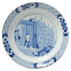 Assiette en porcelaine Kangxi de Chine datant d'environ 1690 Riot of Rotterdam / Kostermann Bleu et blanc