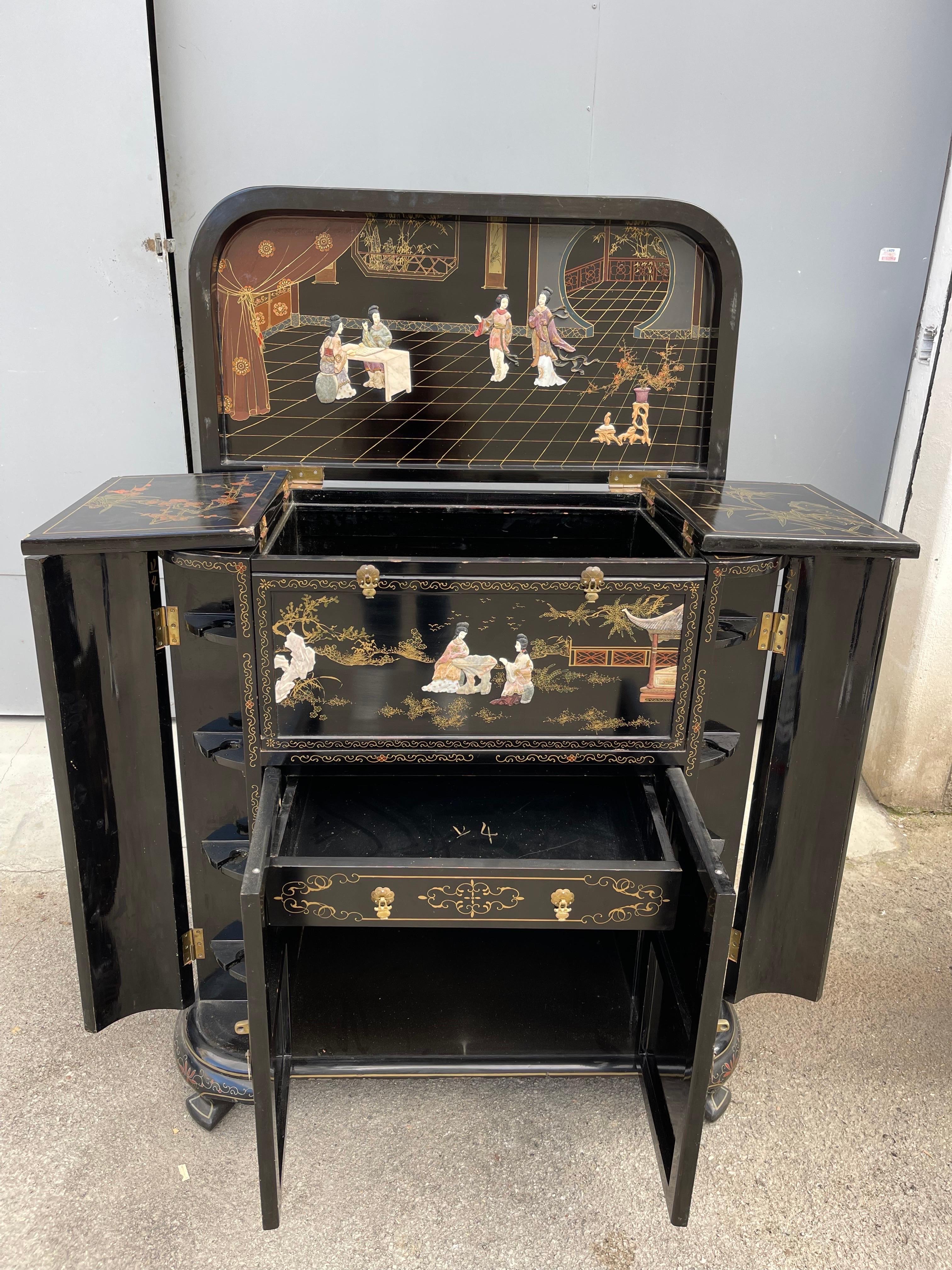 antique chinese bar cabinet