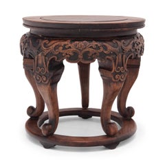 Chinese Cabriole Leg Hardwood Incense Stand, c. 1900