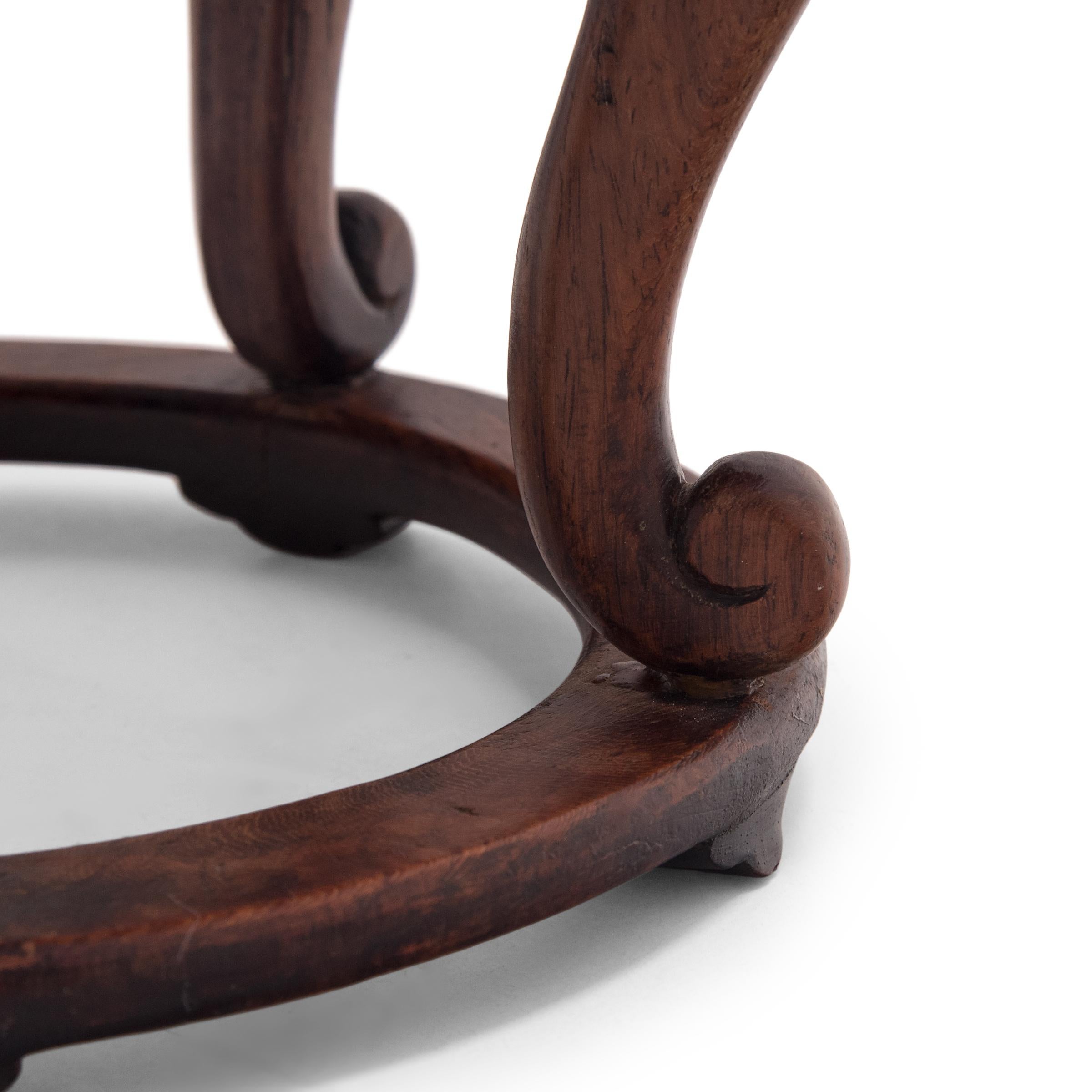 20th Century Chinese Cabriole Leg Hardwood Incense Stand, c. 1900