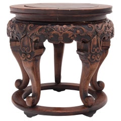 Chinese Cabriole Leg Hardwood Incense Stand, c. 1900