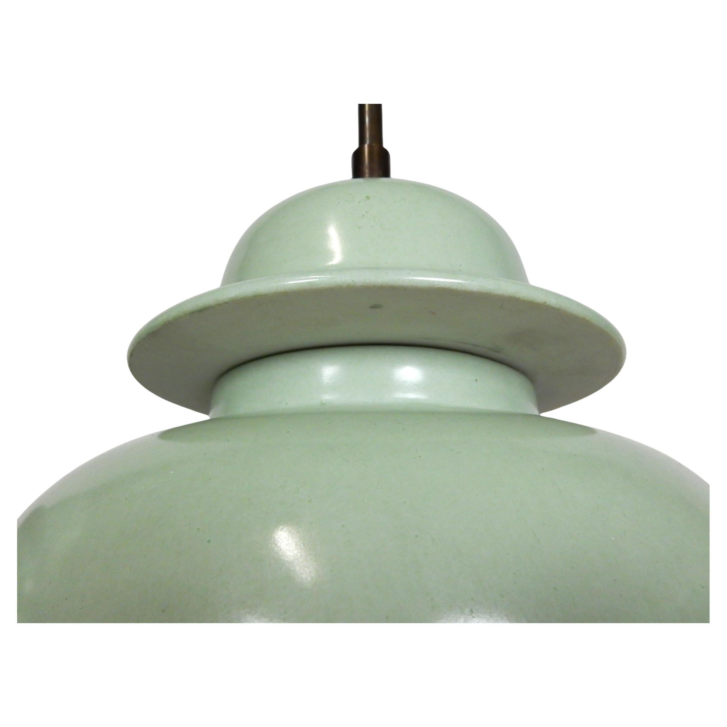 Ming Chinese Caledon Glaze Porcelain Ginger Jar Table Lamps Large Pair For Sale