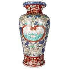 Chinese Calendar Hand-Painted and Gilt Art Pottery Urn Form Floor Vase