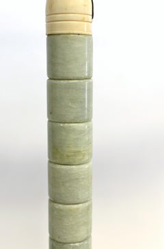Chinese Calligraphy Brush Celadon Jade Archer's Rings