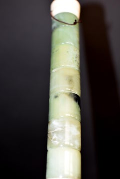 Chinese Calligraphy Brush 16" Jade Archer's Rings