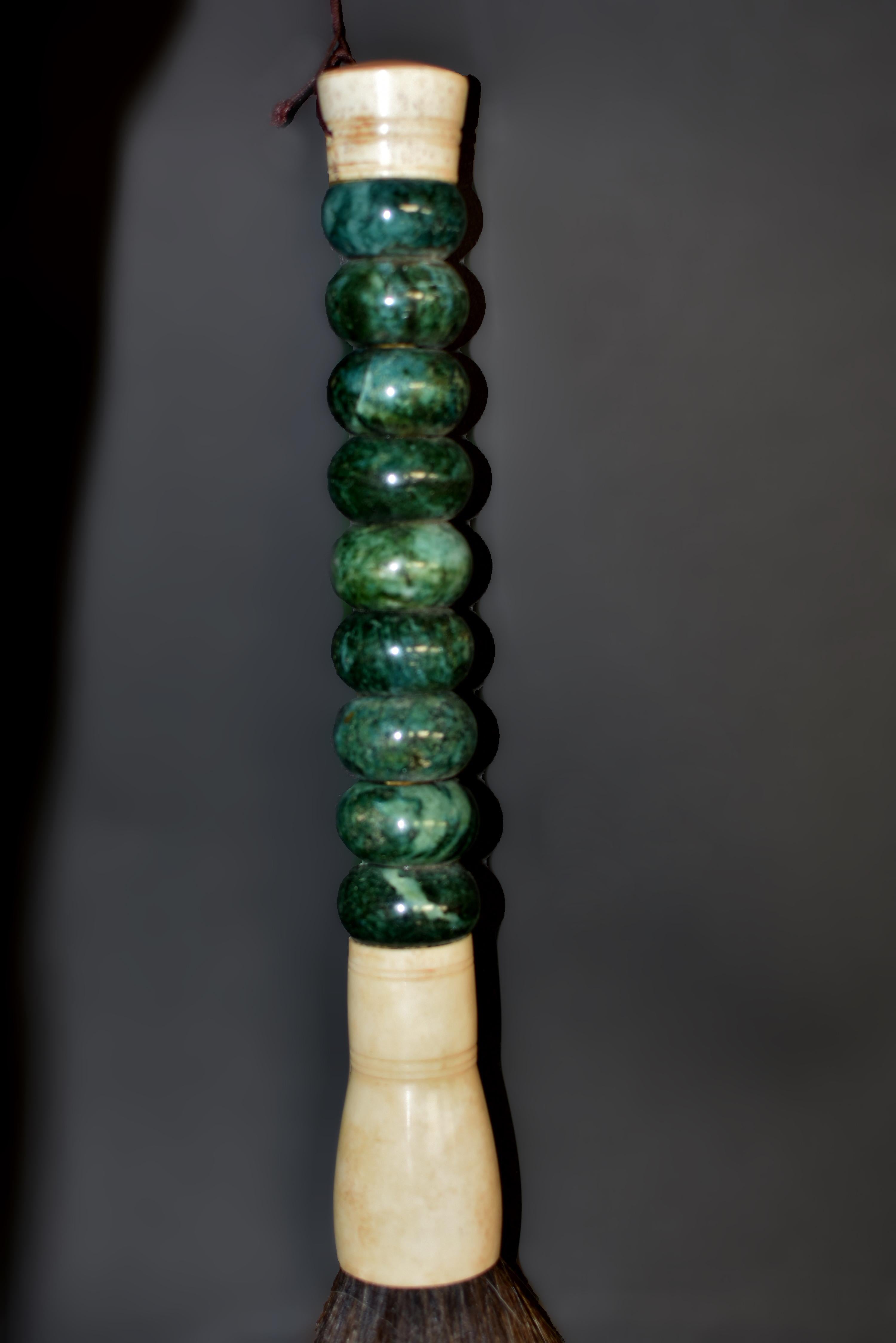 Stone Chinese Calligraphy Brush Large Green Marble For Sale