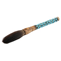 Chinese Calligraphy Brush with Blue Glass Handle