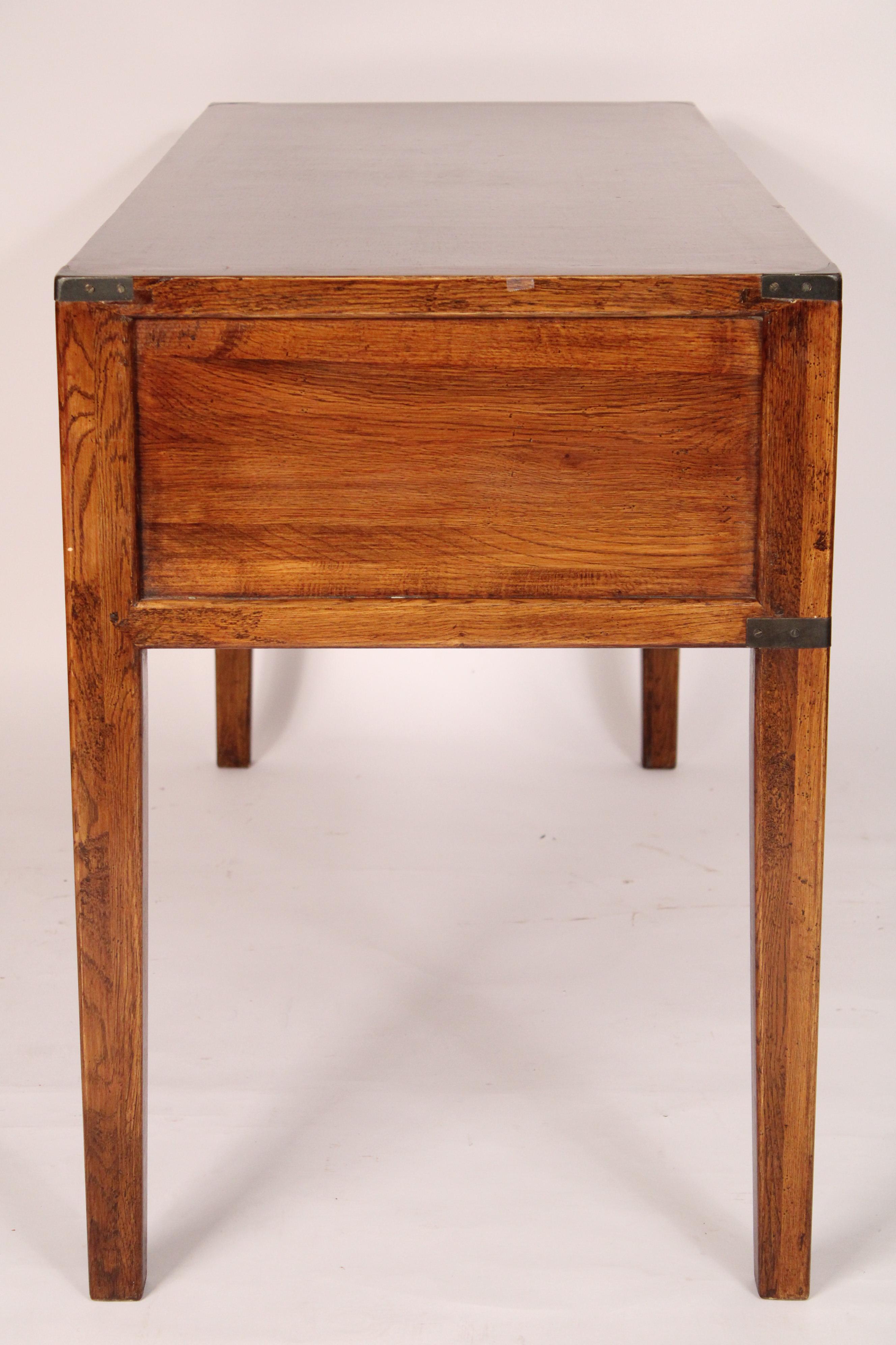 Mid-20th Century Chinese Campaign Style Elm Wood Desk