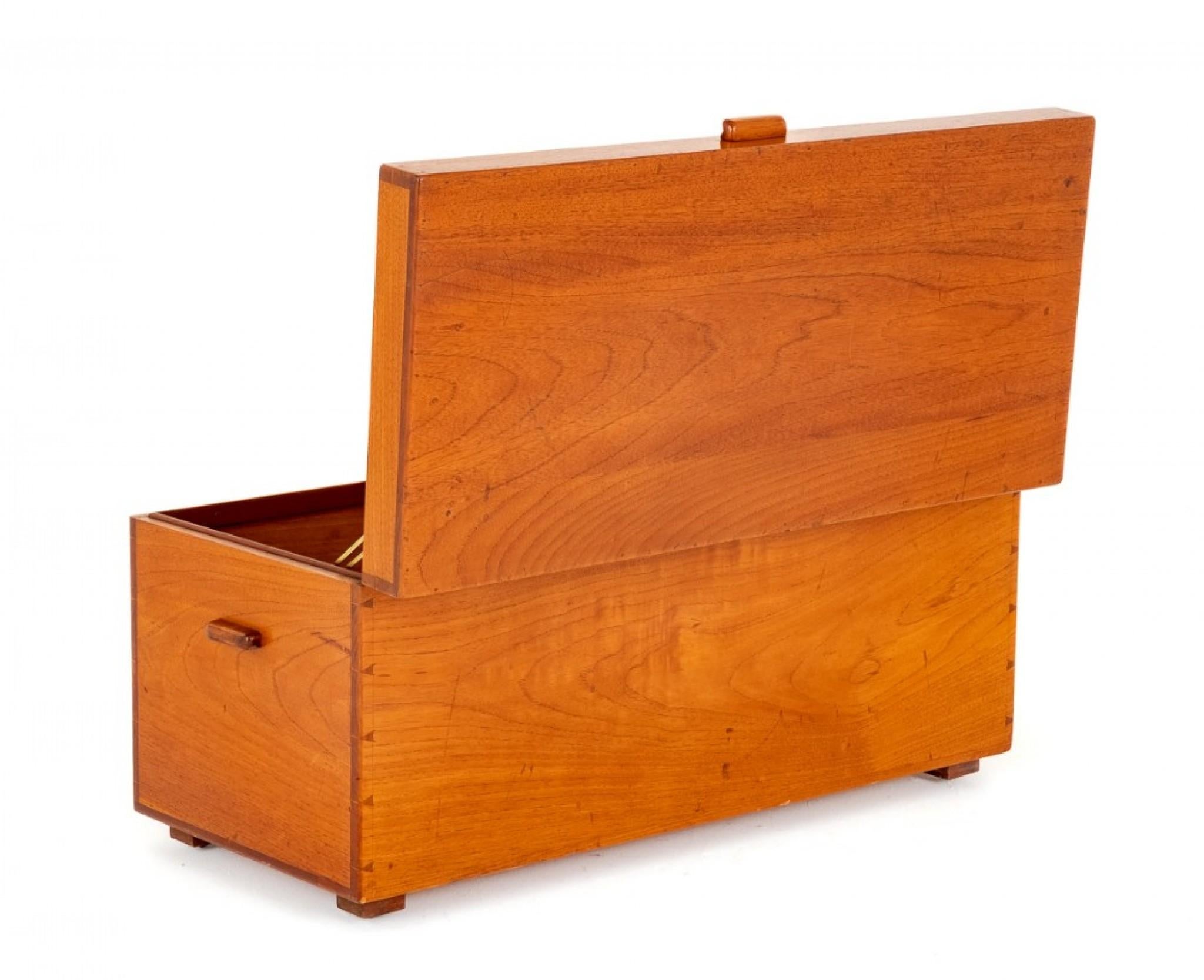 Antique Camphor Wood Box of a Plain Form.
circa 1900
The Box Has Block Feet and Features Exposed Dovetails and Carrying Handles.
The Box Opens to Reveal the Wonderful Smell of Camphor Wood.