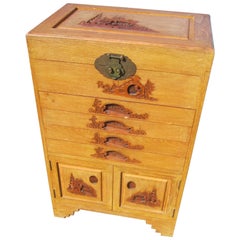 Chinese Camphor Wood Cutlery Cabinet