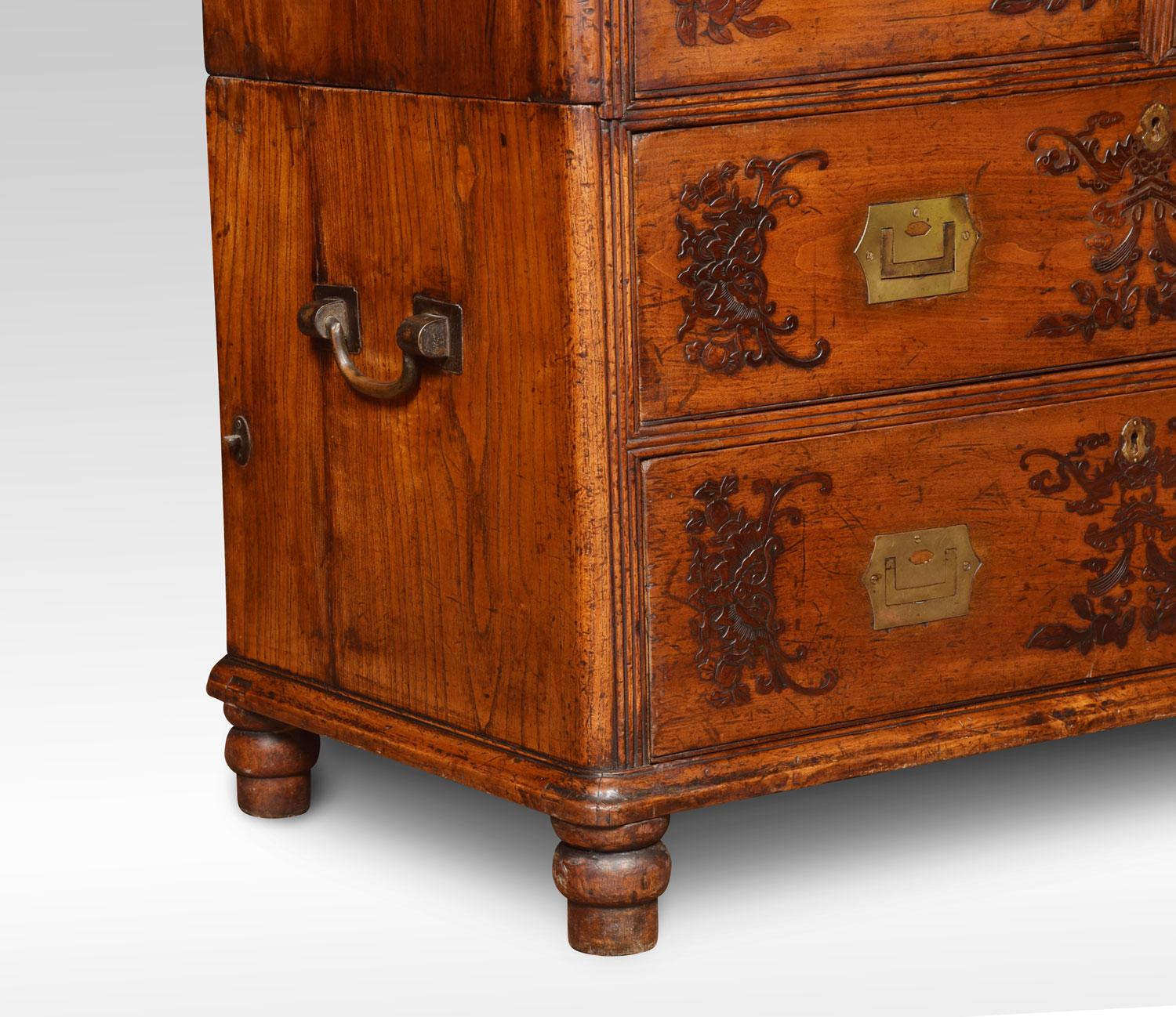 Chinese Export Chinese Camphor Wood Secrétaire Campaign Chest
