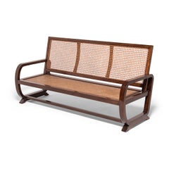 Chinese Caned Three-Seat Sofa