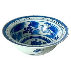 Chinese Canton Blue and White Porcelain Bowl