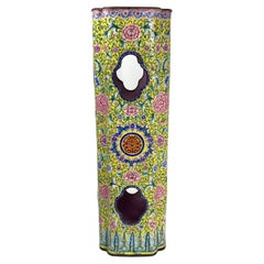 Chinese Canton Enamel Hat Stand, C. 1800, Qing Dynasty