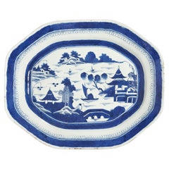 Antique Chinese Canton octagonal platter, c. 1850
