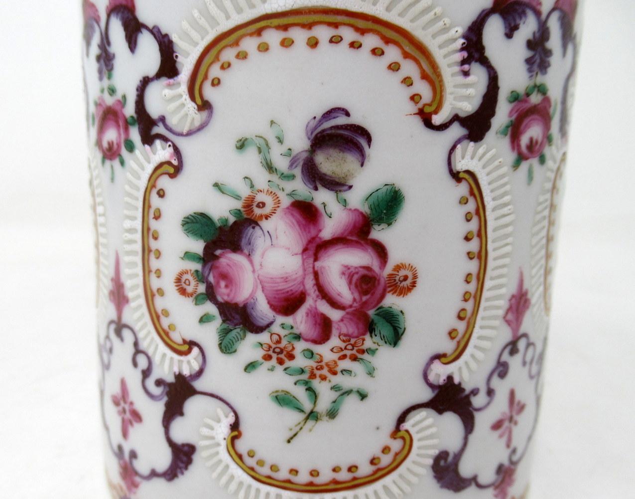 Chinese Canton Porcelain Famille Rose Blue White Tankard Mug Qianlong 5