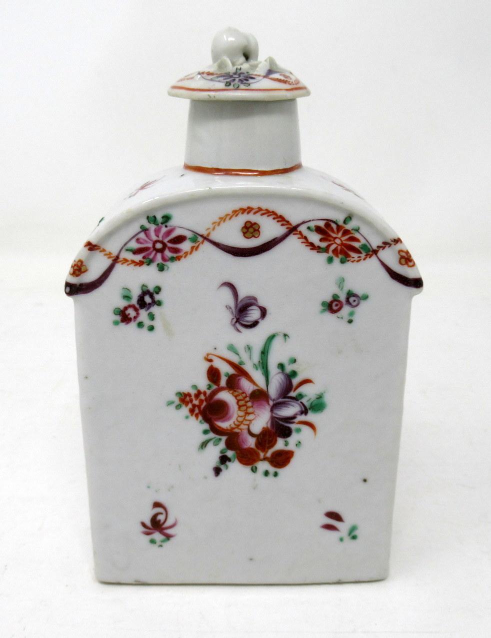 Chinese Export Chinese Canton Porcelain Famille Rose Dome Top Enameled Tea Caddy Qianlong 18 Ct