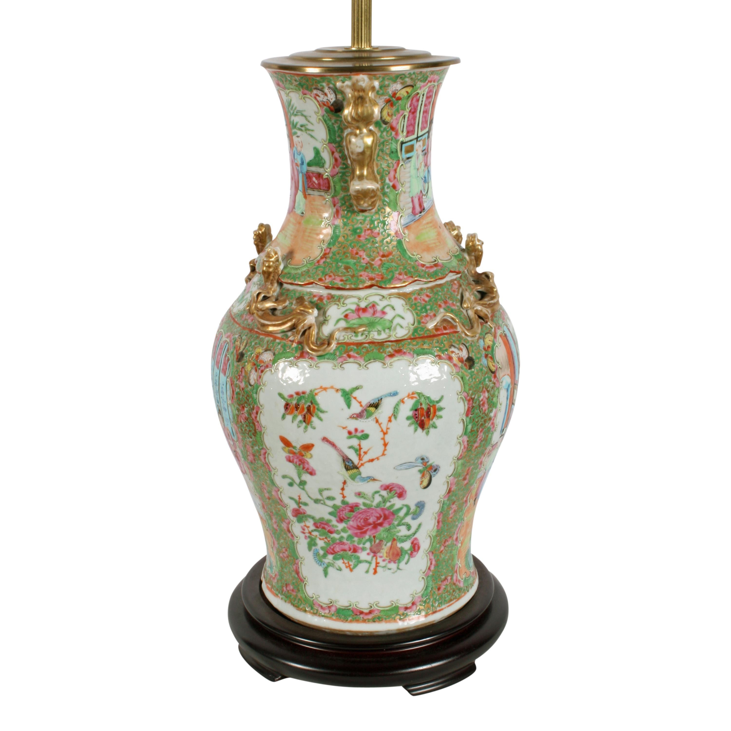 19th Century Chinese Canton Porcelain Table Lamp